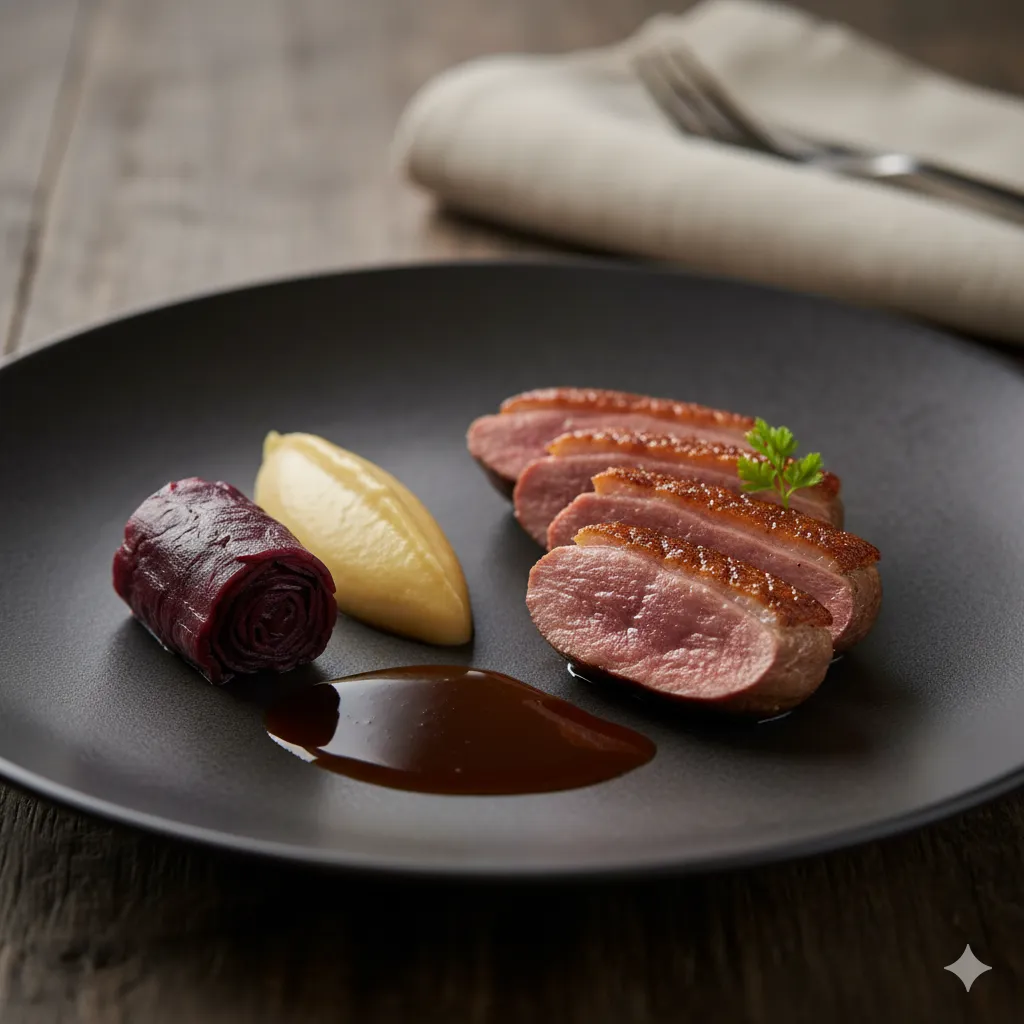 An elegant collage hinting at the atmosphere and refined dishes of Gasthof Krone Waldenbuch.