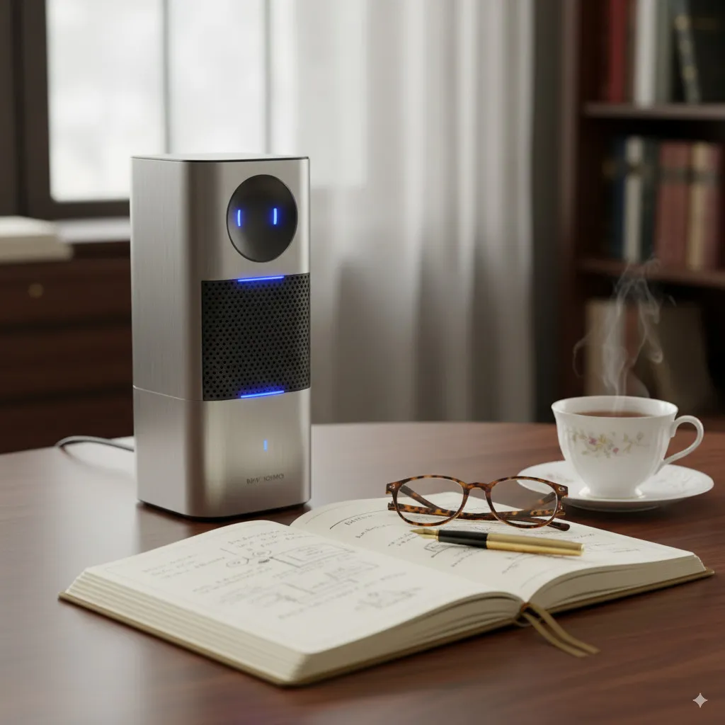 An elegant scene suggesting the process of testing and reviewing: perhaps a stylishly arranged product next to a notebook and a pen, or a person intently examining a product.